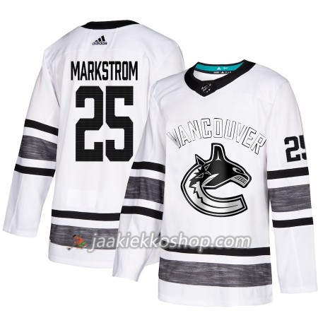 Miehille NHL Vancouver Canucks Pelipaita Jacob Markstrom 25 Valkoinen 2019 All-Star Adidas Authentic
